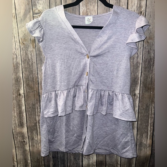 The Zig Zag Stripe blouse, size medium, lavender - Picture 1 of 9